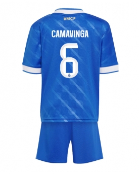 Billige Fotballdrakt Real Madrid Eduardo Camavinga #6 Replika Tredjedraktsett Barn 2025-26 Kortermet (med bukser)